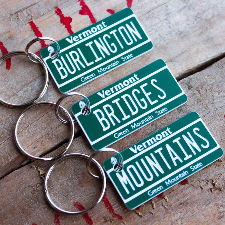 Customizable Engraved Plastic Keychain - Vermont for wholesale by The Laundry Room Shop