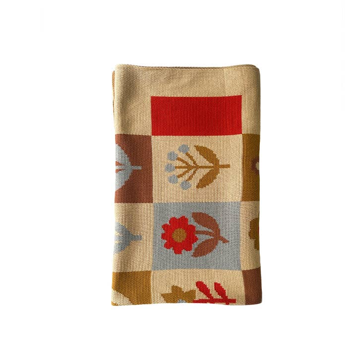 Molly Egan - Wholesale Throw Blanket - Checkerboard Floral Blanket2