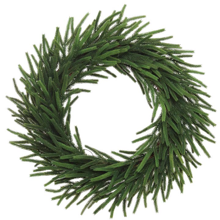 Larksilk – wholesale Wreath – 24” Real Touch Norfolk Christmas Wreath - Lifelike Decor1