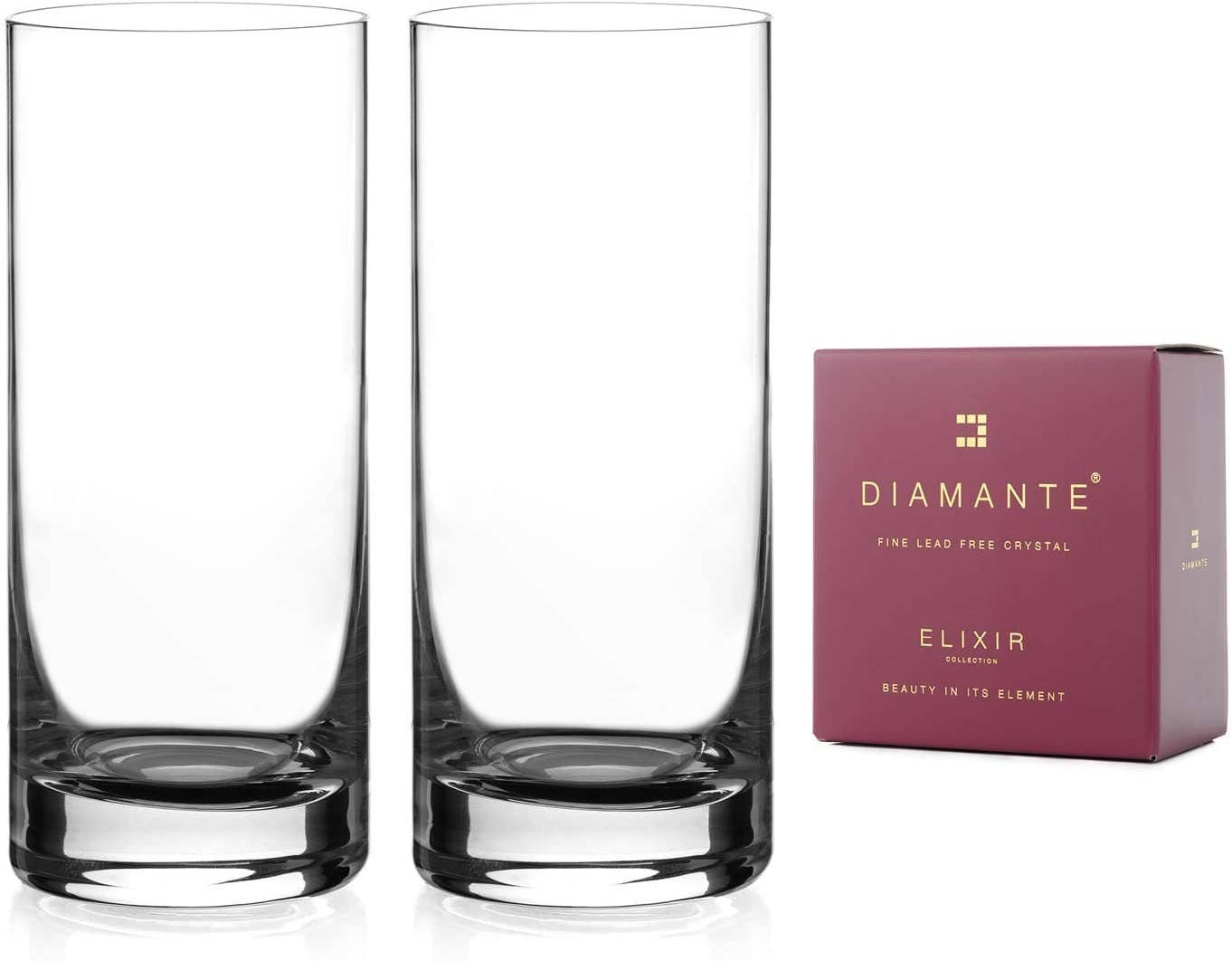 DIAMANTE – wholesale Drinking glass/cup – Diamante Water Glasses Crystal Long Drink Hi Ball Pairs - '1