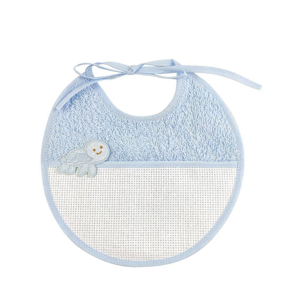 Almatex srl - Wholesale Bib - Baby - LEONARDO bib with aida pocket for embroidery3