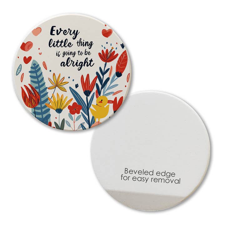 Tipsy Coasters & Gifts - Wholesale Car Coaster - Unisex - Car Coaster Every Little Thing Is Going To Be Alright1
