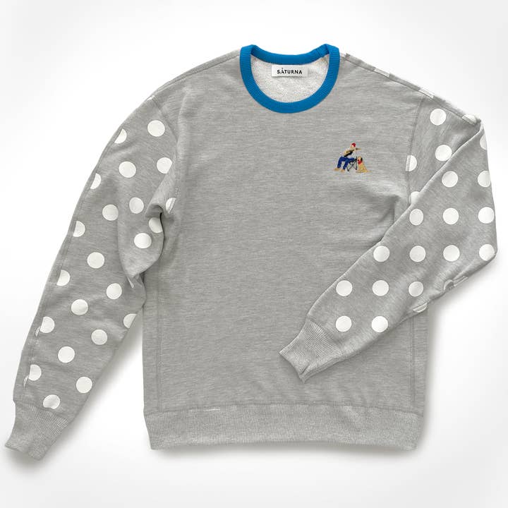 Crewneck with a man and a dog for wholesale by Saturna Outdoor Research