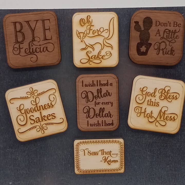 Funny, Sassy, Punny, Humor Fridge Laser Engraved Magnet Set for wholesale by Expressions Engraved