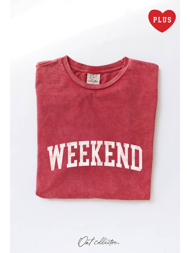 OAT COLLECTIVE - Wholesale Screen Printed T-Shirt - Women's - WEEKEND Plus Mineral Graphic Top