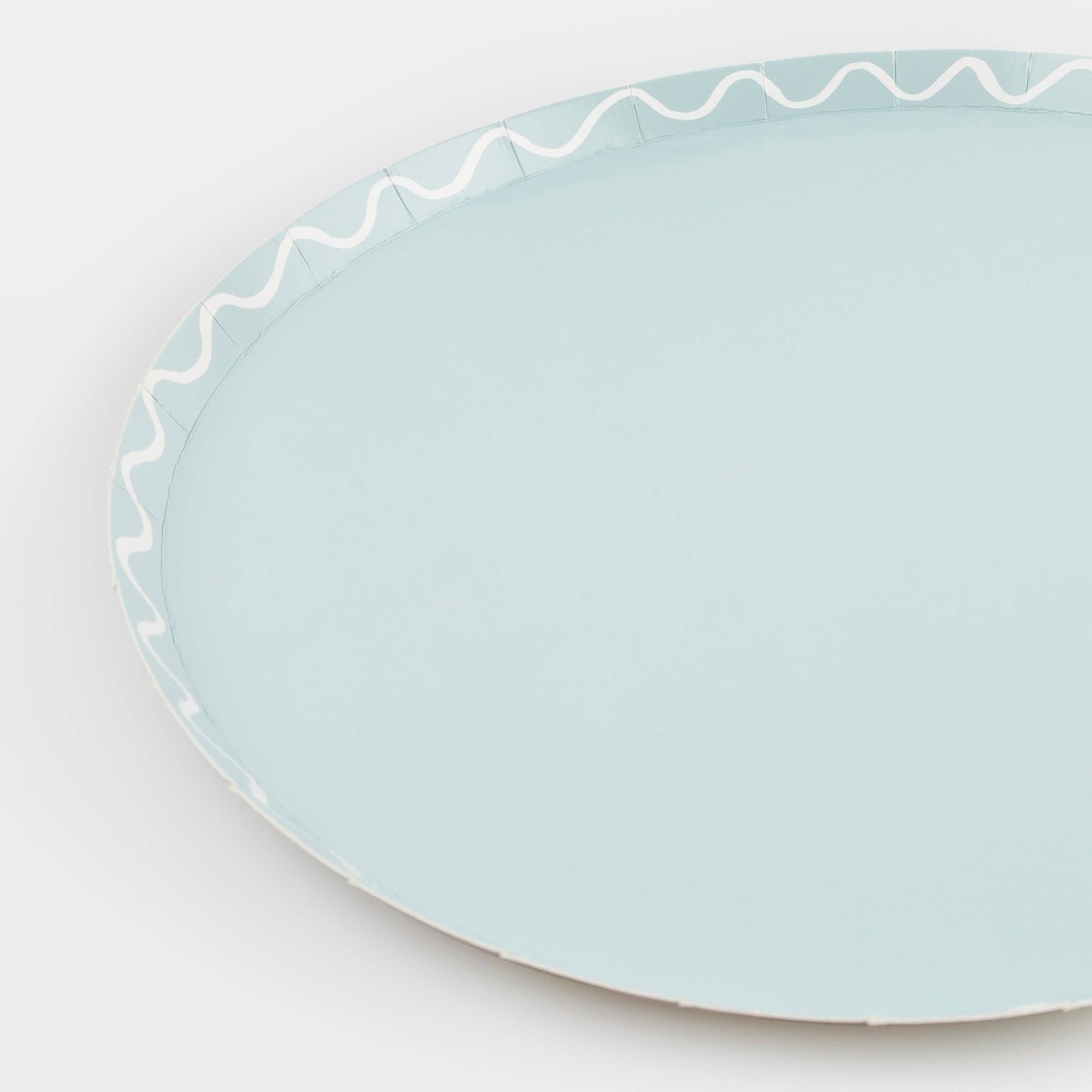 Meri Meri – wholesale Disposable plate – Mixed Wavy Line Side Plates3
