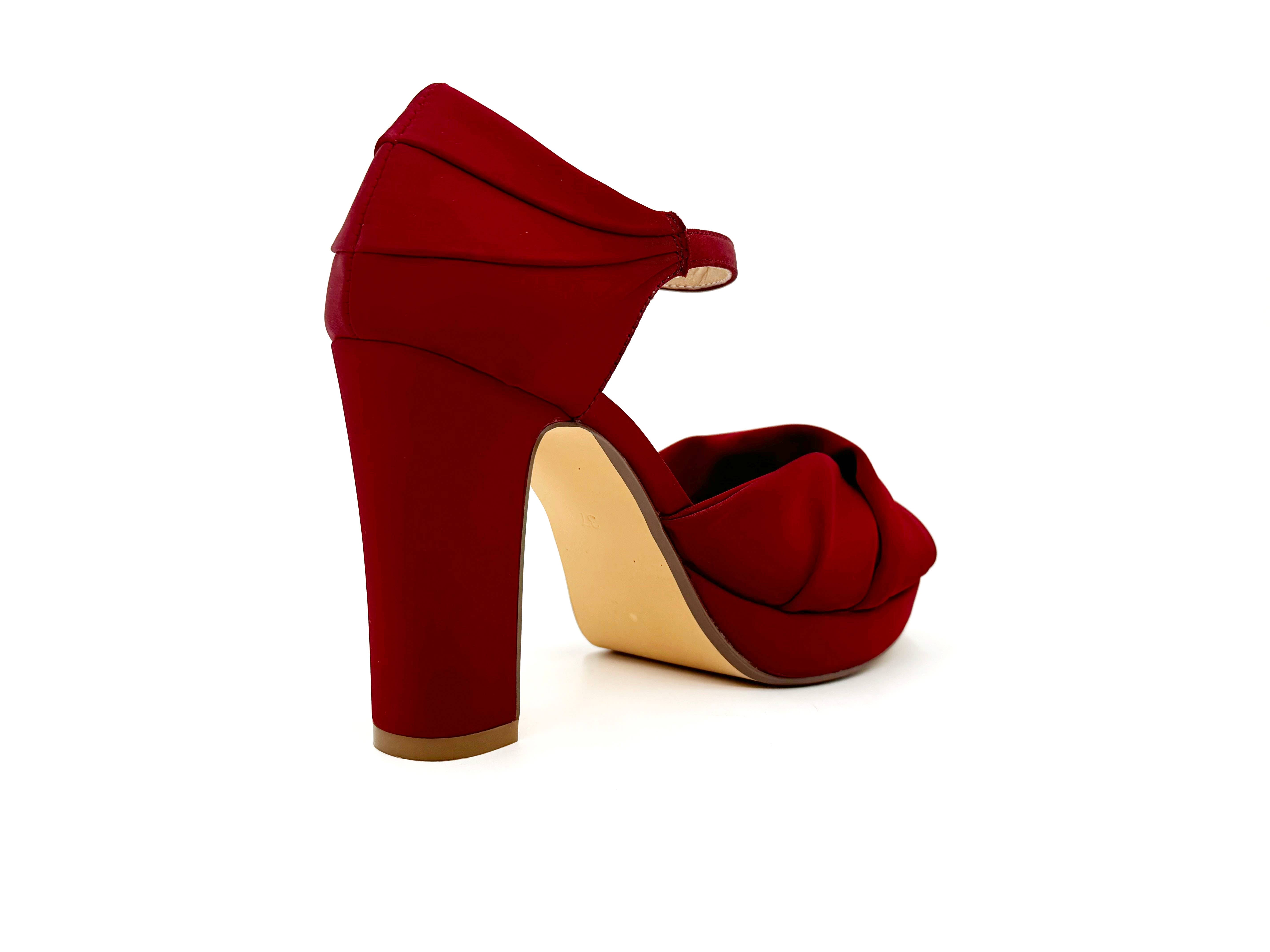 Chelsea Crew - Wholesale Platform Heels - Women's - Gloria Satin Platform Holiday Heels1