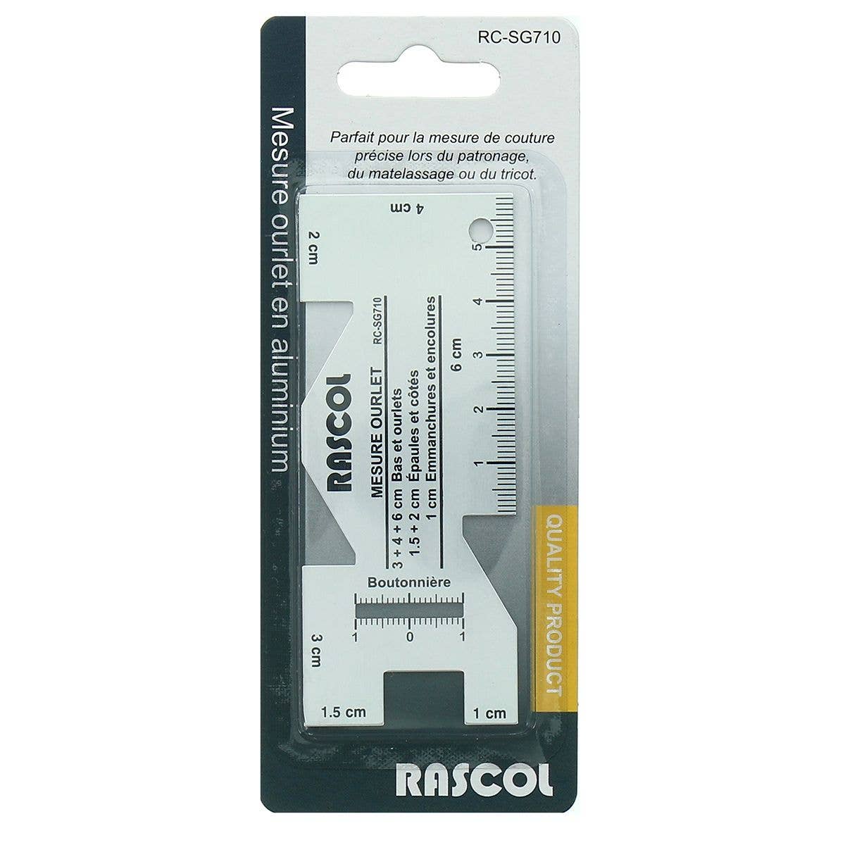 Rascol – wholesale Sömnadskit – Aluminium mått för fåll, 10 cm1