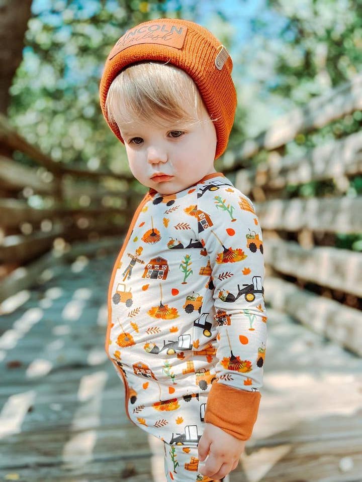 Fall Vibes & Everything Nice Convertible Footie Pajama for wholesale by Bells & Rainbows by TND