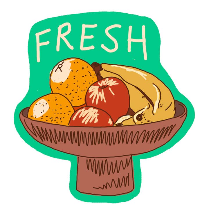 Fruit Bowl Sticker for wholesale by La Familia Green