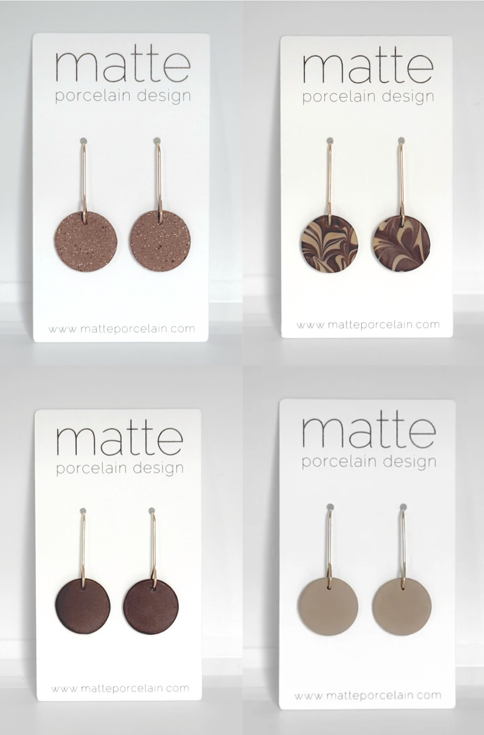 matte porcelain - Wholesale Dangle Earrings - the SIMPLICITY drop | porcelain + stoneware0