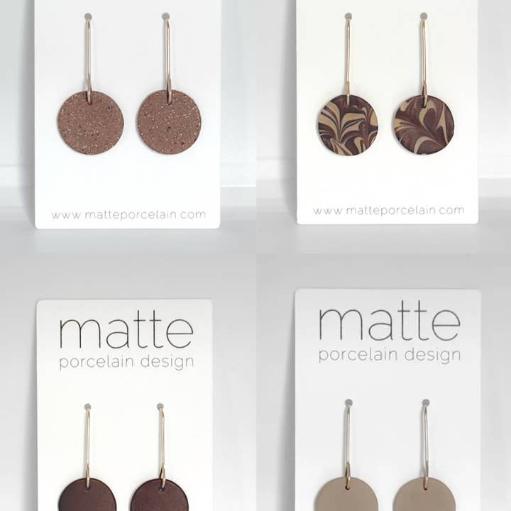 matte porcelain - Wholesale Dangle Earrings - the SIMPLICITY drop | porcelain + stoneware