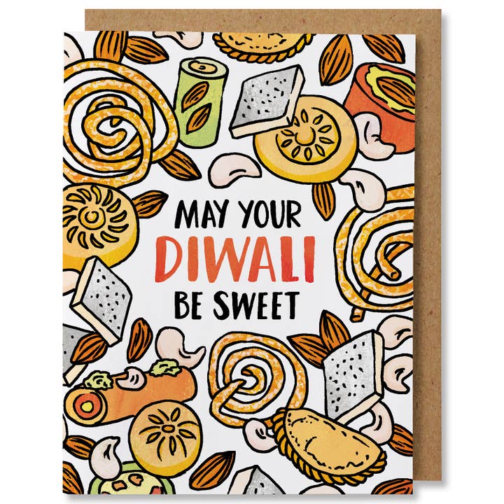 May Your Diwali Be Sweet - Illustrated Holiday Food Card for wholesale by NANU Studio