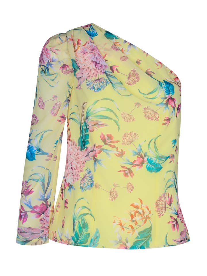 Citrus Fluer Top- Lemon Floral for wholesale by Bellevue The Label