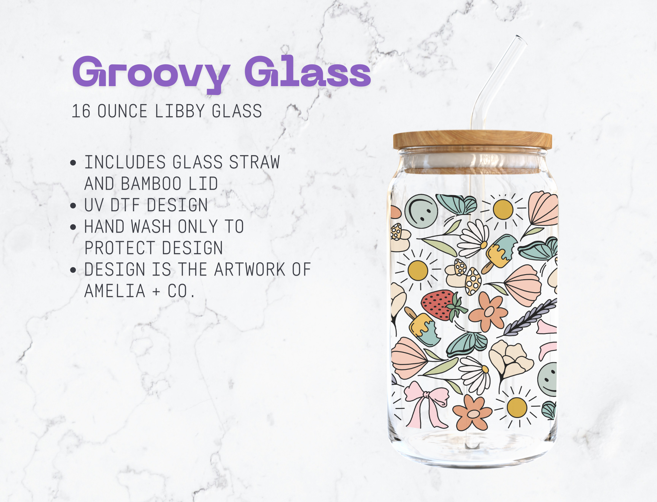 Amelia & Co - Wholesale Drinking Glass/Cup - Groovy Glass Can Cup, Libby Glass 4
