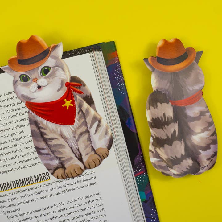 Grey Street Paper - Wholesale Bookmark - Western Cat Die-Cut Bookmark