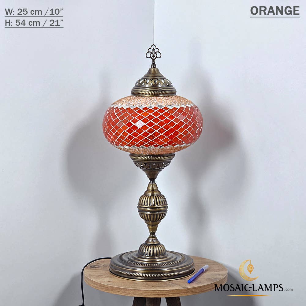 Mosaic Lamps - Wholesale Accent/Desk Lamp - 10+ Colors - Turkish Mosaic X Large Globe Table Lamp, Marrak56