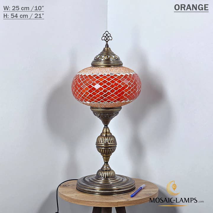 Mosaic Lamps - Wholesale Accent/Desk Lamp - 10+ Colors - Turkish Mosaic X Large Globe Table Lamp, Marrak56