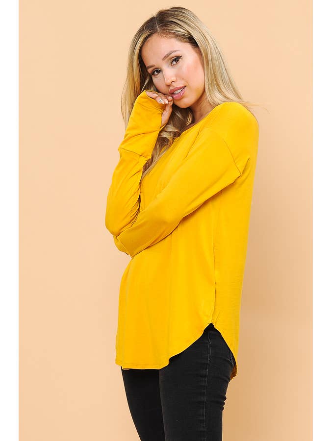 Burgundy Apparel - Wholesale Tunic - Women's - LONG SLEEVE TOP WITH THUMB HOLE30