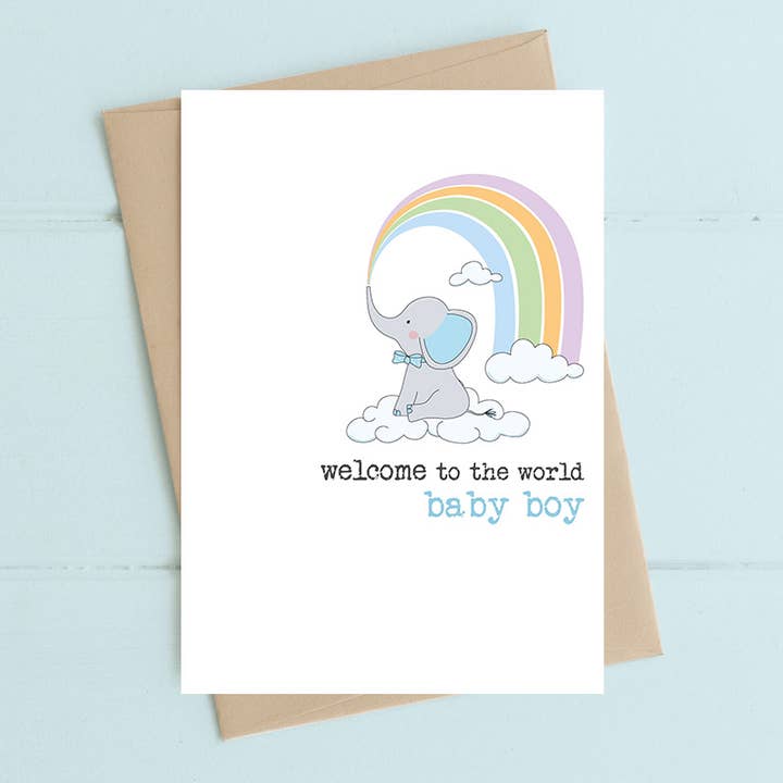 Dandelion Stationery – wholesale Babykort – Välkommen till världen, lille pojke