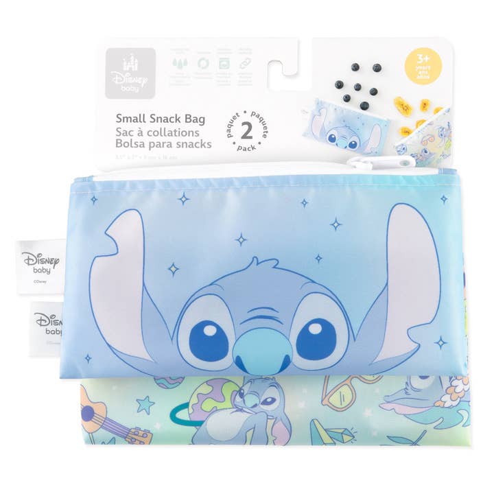 Bumkins - Wholesale Snack Pack - Kids & Baby - Reusable Snack Bag, Small 2 Pack: Stitch Star-ring Up Trouble14