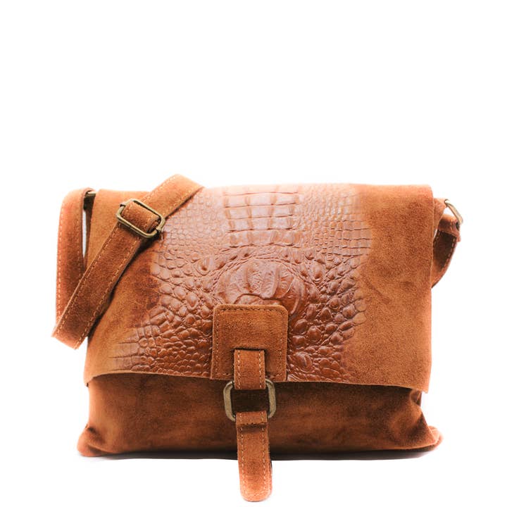 Italian Soft Suede Leather Croc Pattern Cross Body Bag and other Purchase Wholesale cross bag. Free Returns & Net 60 Terms on Faire trending on Faire.