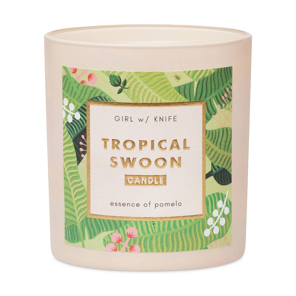 Girl w/ Knife – Großhandel Kerze im Glas / gefüllte Kerze – Tropical Swoon Candle - Essence of Pomelo (Soja-Kokosnuss)2