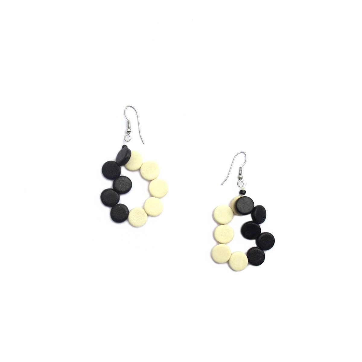 Katie and Company - Wholesale Dangle Earrings - Black and White Handshake earrings1