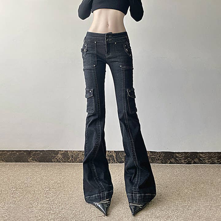 Marayn - Wholesale Jeans - Women's - 2025 Vintage Flare LowRise Washed Workwear Jeans47