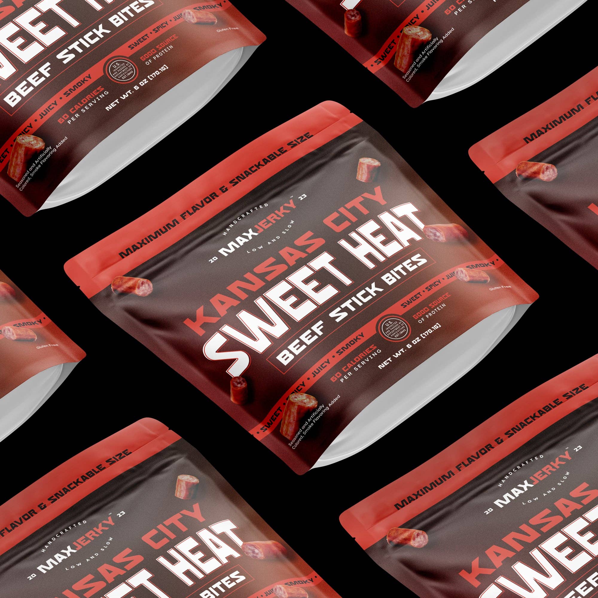 MaxJerky - Wholesale Jerky - Kansas City Sweet Heat Beef Bites (Standing - No Hanghole)2