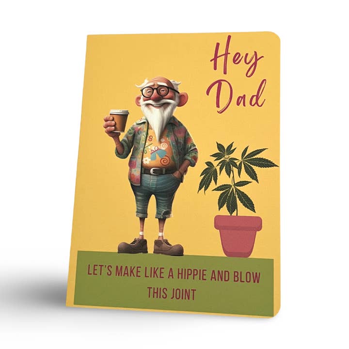 PM Hey Dad "Make Like A Hippie" Greeting Card for wholesale by Periphery Mill
