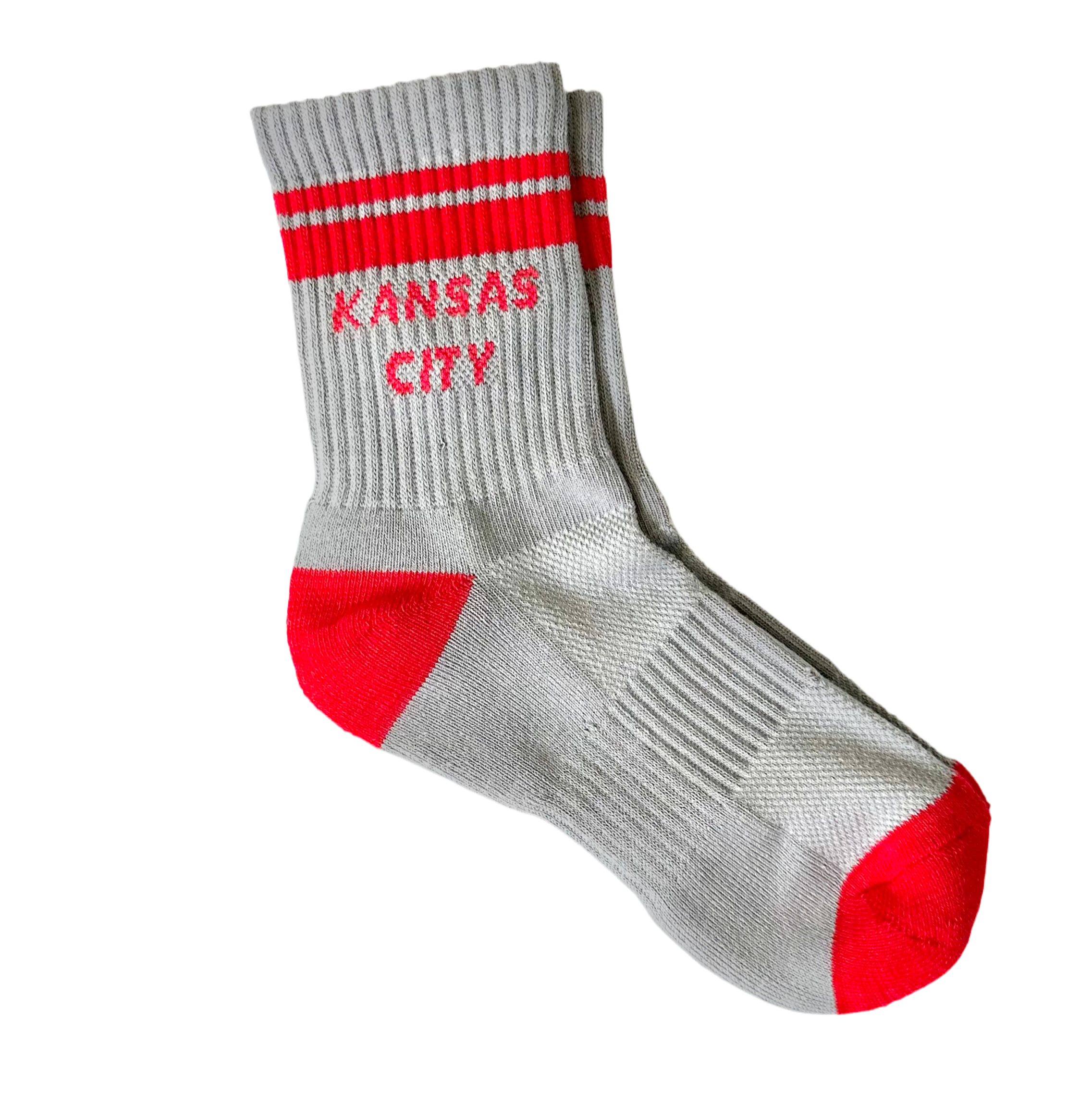 Carly Rae Studio – Meias - Mulher por atacado – Meias Kansas City Crew - Cinza c/ Vermelho2