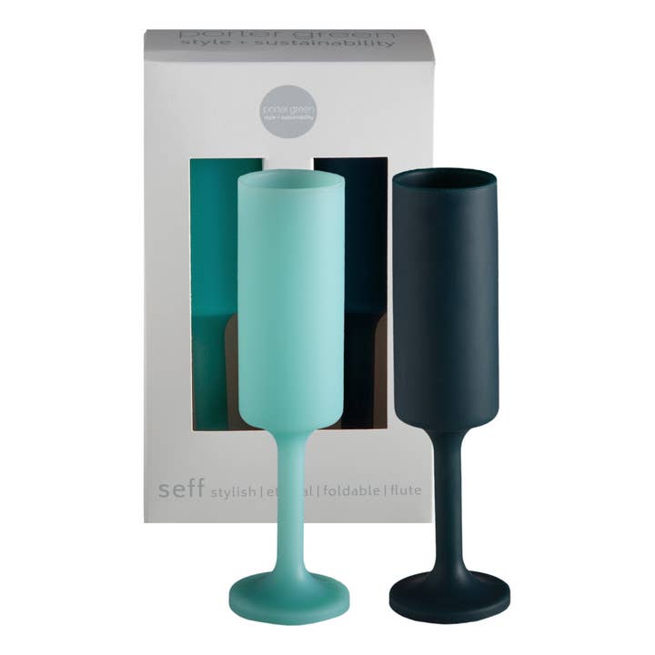 mist + ink | seff | silicone unbreakable champagne flute for wholesale by Porter Green | USA