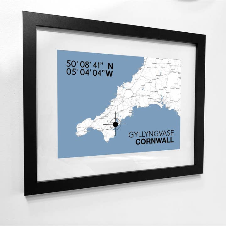 Gyllyngvase Landmark Map for wholesale by SeaKisses