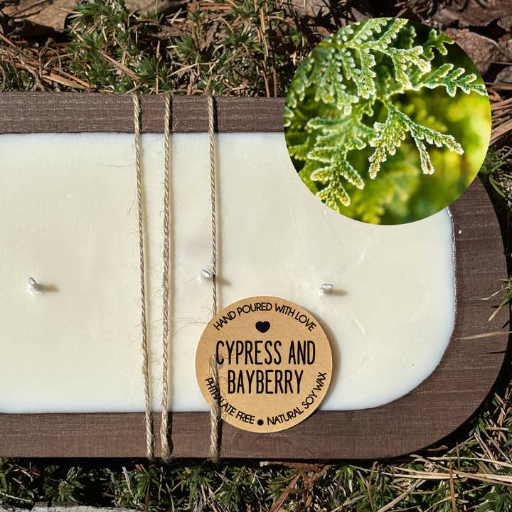 Candela in ciotola di pasta di soia profumata al cipresso e all'alloro per la vendita all'ingrosso da parte di Be The Light Candle Co.