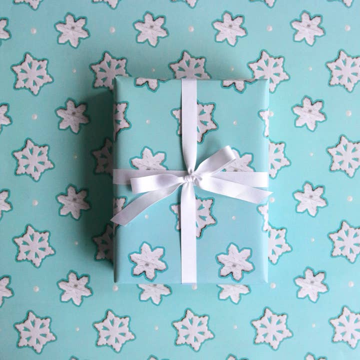 Afternoon Crumbs – wholesale Flat wrap – Snowflake Biscuits Wrapping Paper