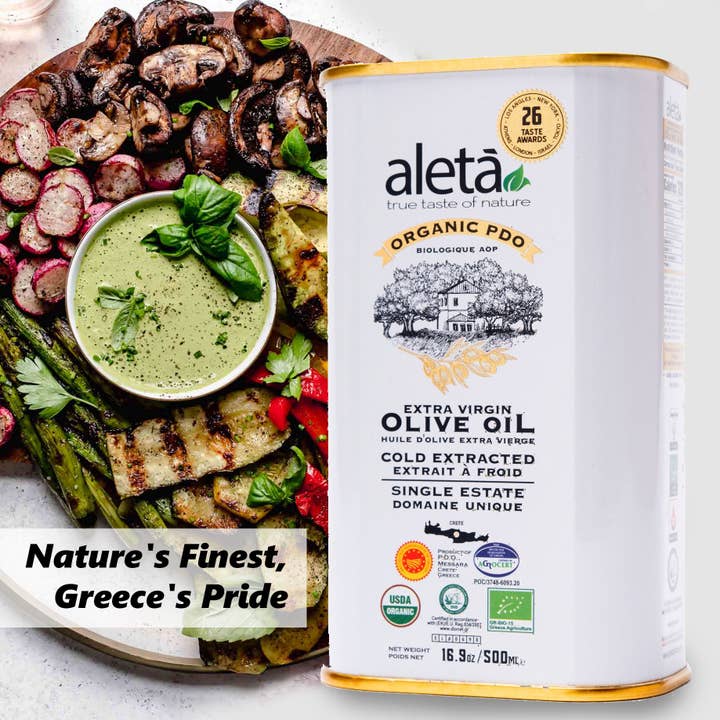 ALETA FARMS - Wholesale Olive Oil - Aleta Organic Estate, Greek Extra Virgin Olive Oil, 17oz Tin4