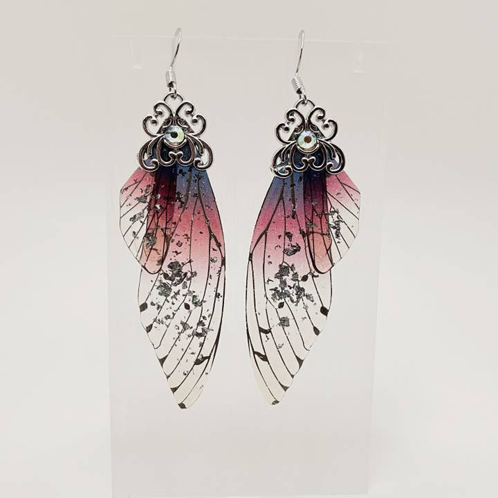 Mio Queena - Wholesale Dangle Earrings - Handmade Fairy Wings Earrings Insect Butterfly Wing