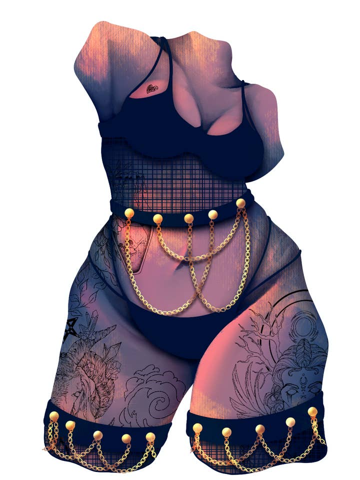 All Tatted Up Body Positivity Glossy Vinyl Sticker for wholesale by Lil Biscuits Design