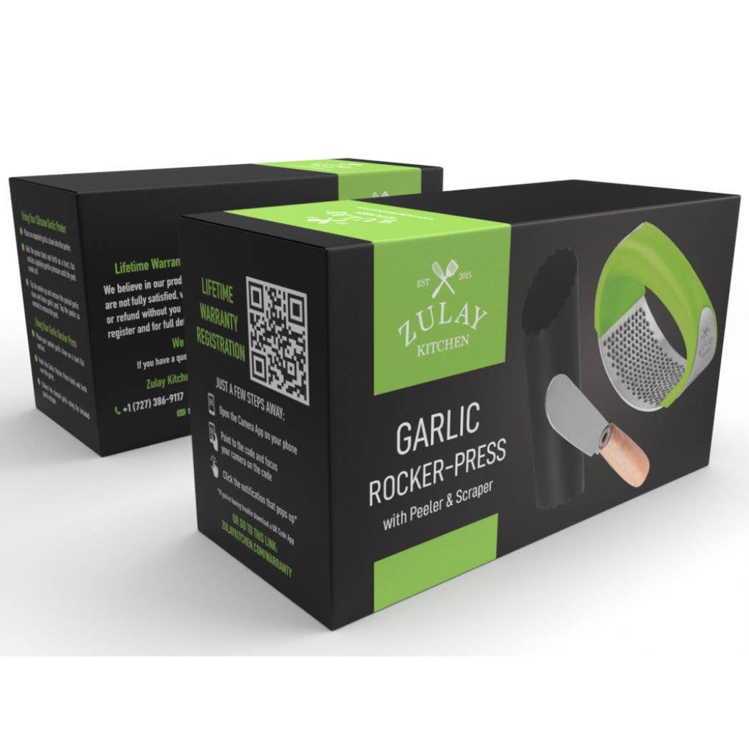 Zulay Kitchen – wholesale Kitchen tool/gadget – Garlic Press Rocker With Silicone Peeler & Scraper Set19