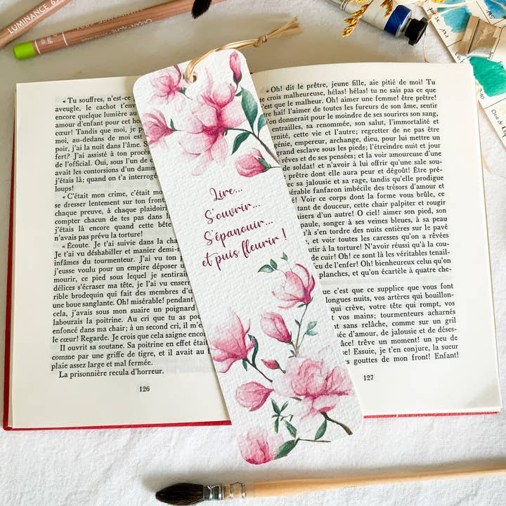 Bookmark - Magnolia for wholesale by Loli Pumpkin Illustrations