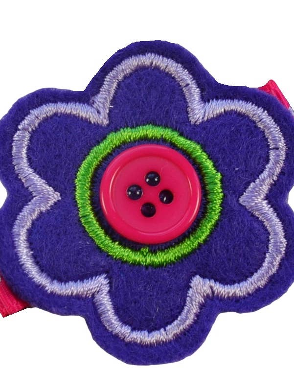 Grampo de cabelo bordado flor de feltro por atacado de Funny Girl Designs