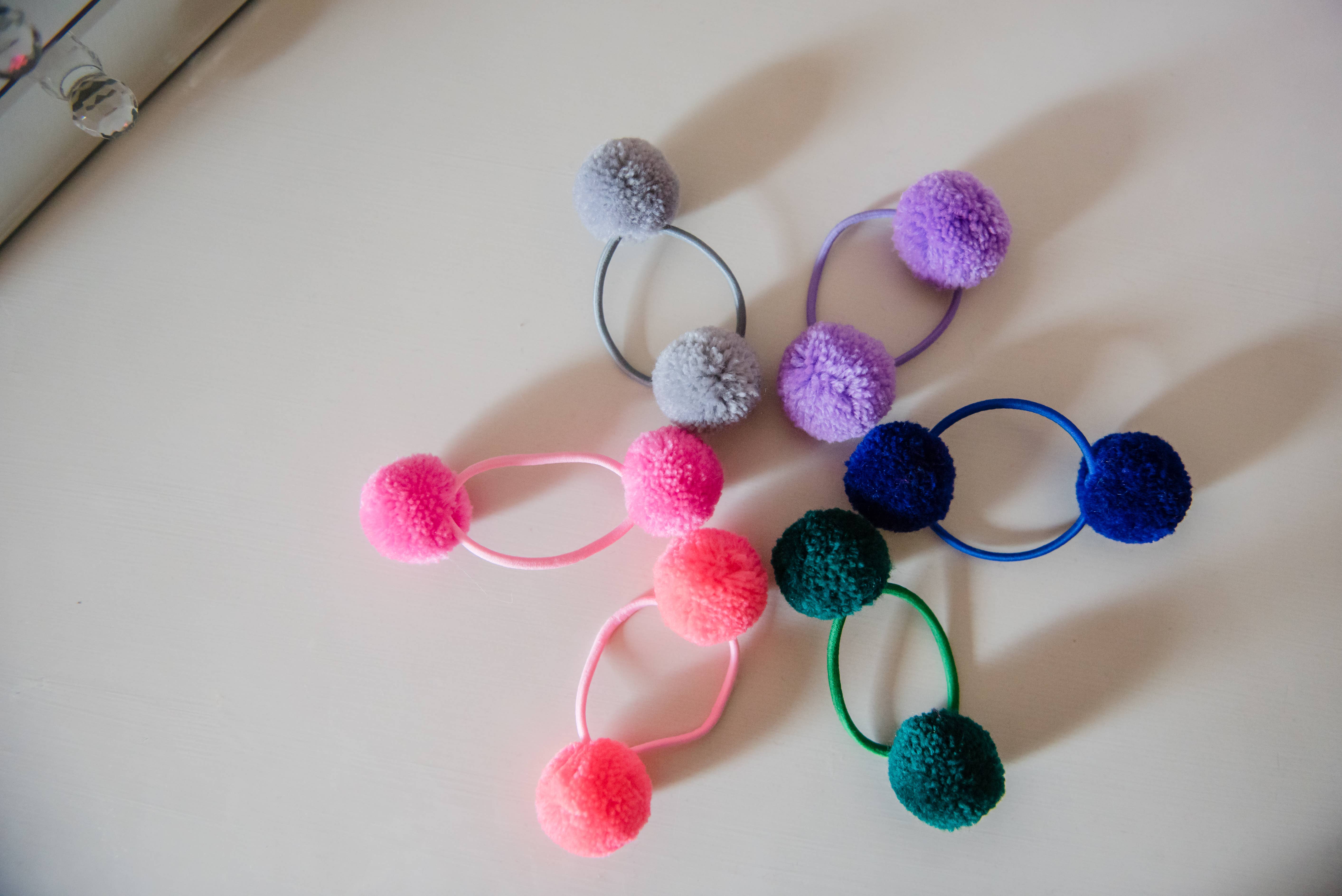 PomPom Galore – wholesale Hair tie – Blush Pink Double Pom Pom Hair Bobble2
