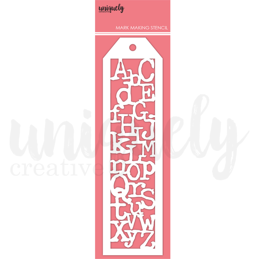 Uniquely Creative - Wholesale Stencil/craft die - Grungy Alphabet Mark Making Stencil0