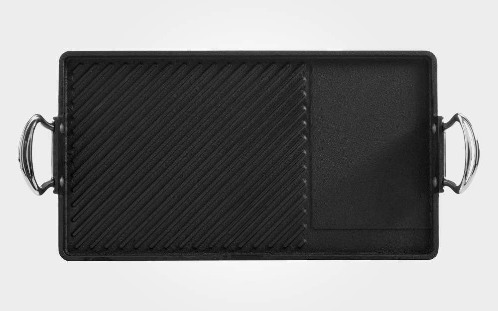 samuel groves - Venta al por mayor Sartén/plancha de parrilla - Plancha Britannia de hierro fundido con doble hornilla, 45 cm x 25 cm7