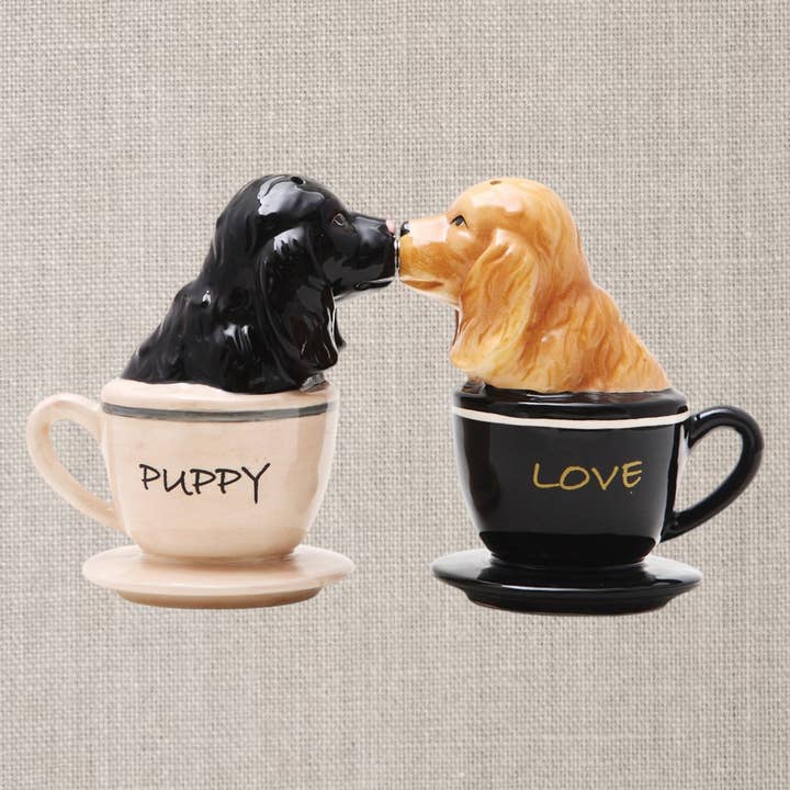 Teacup Cocker Spaniels Salt and Pepper Shaker Set for wholesale by Pacific Trading