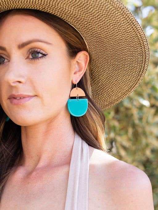 Aqua Wood and Acrylic Deco Drops for wholesale by Baubles by B