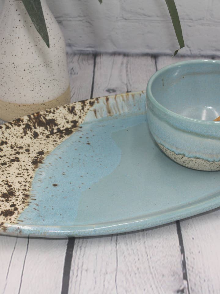 Winter Wood Platter for wholesale by Stoney Ridge Pottery