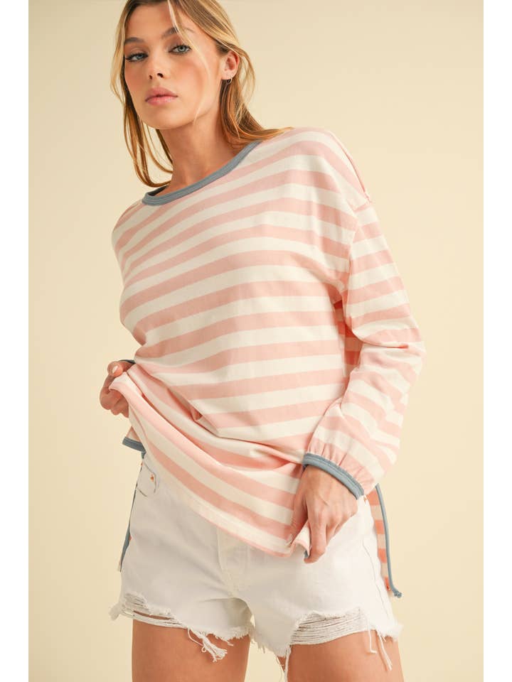 AEMI + CO - Wholesale Knit Top - Women's - 8433FN Onida Stripe Top21