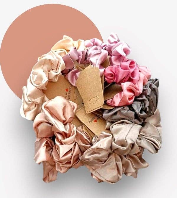Kids4trendy - Wholesale Scrunchie - Women's - SILK scrunchies diamond Pink Champagne mix